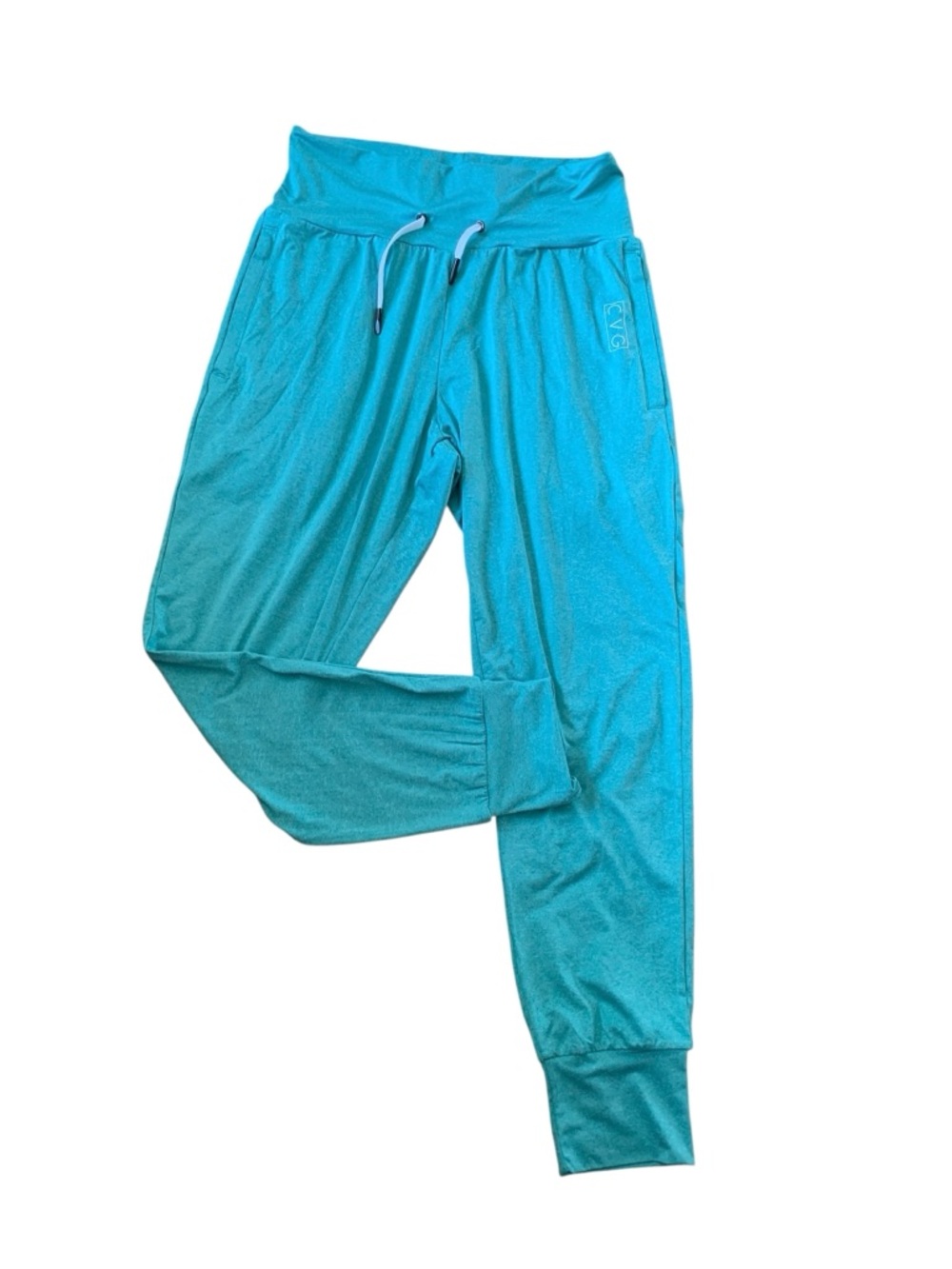 CVG Constantly Varied Gear Turquoise Flex Joggers Medium Teal Zipper Pockets